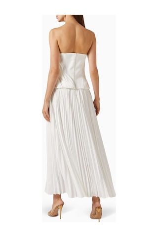 Acler Bolton Fırfırlı Elbise - - %100 Polyester Saten Kumaş Beyaz