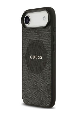 Apple Uyumlu iPhone 17 Air Kılıf Guess Lisanslı M-safeli Yazı Logolu Circle Classic Kapak Siyah Siyah