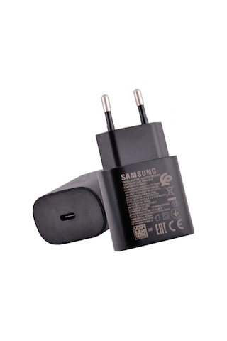 Samsung Uyumlu l Type-c Girişli Fast-hızlı Şarj Adaptörü Başlığı 25w-25walt Siyah A