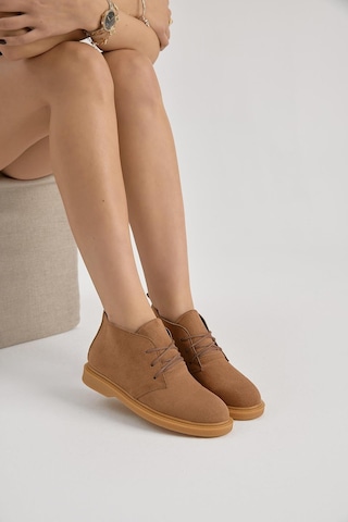 Termo Taban Bağcıklı Kadın Taba Süet Günlük Bot Tbmhh025 Taba Süet