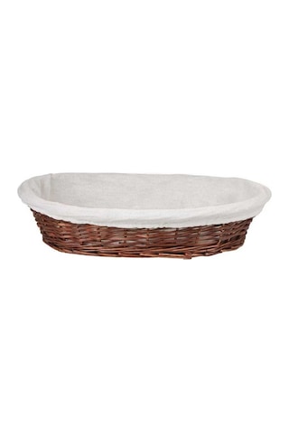 Hasır Ekmek Sepeti Oval Çok Amaçlı Sepet Orta Boy Yılbaşı Sepeti 24 Cm Ahşap