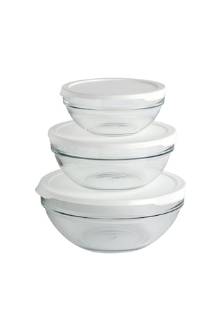 Cam Chefs 3lü Kase Saklama Kabı Beyaz Kapak Veya Mavi Kapak Fma07094 Pş97314 No Color