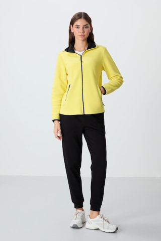 Tommy Life Limon Dik Yaka Fermuarlı Rahat Form Kadın Polar Sweatshirt - 97173 Limon Sarısı