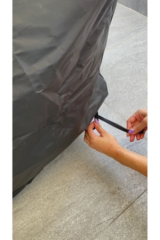 Siyah Bahçe Mobilya Koruma Örtüsü Branda 200x160x80 Cm-santimetre, Su Geçirmez, Güneşten Korur Siyah