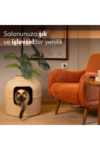 Missidea Dekorapet Dekoratif Kedi Tuvaleti Latte