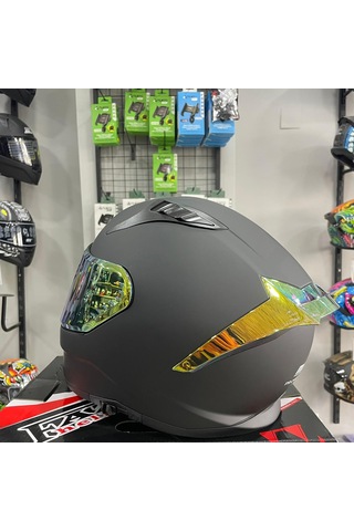 Mts M-801 Gold Güneş Vizörlü Kask Siyah