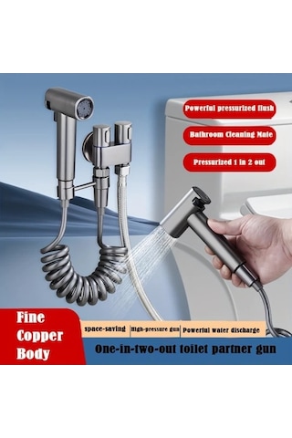 Fastbuy Challenger Gümüş Renk Çift Çıkışlı Yüksek Basınçlı Püskürtme Tabancası Seti 5 Renk Gümüş Gümüş