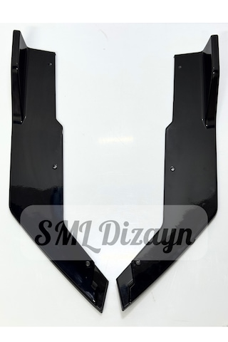 Honda Civic Fc5 Uyumlu Arka Flap Seti - Parlak Siyah Piano Black Tampon Bıçağı Plastik Sağ-sol Takım