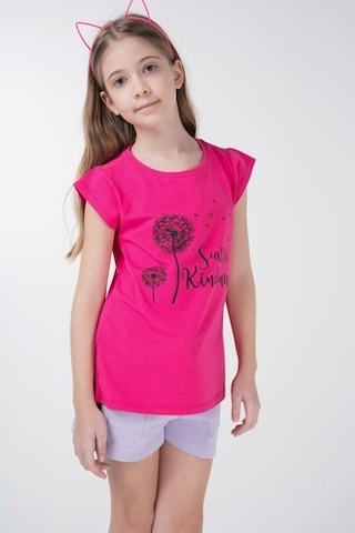 Brz Kids Baskılı Kız Çocuk Kısa Kollu T-Shirt