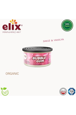 Elix Organik Metal Kutuda Doğal Liflere Emdirilmiş Özel Aromalı Koku - Sakız