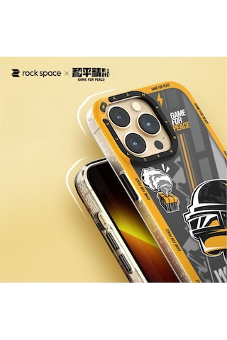 Rock Space Apple Uyumlu iPhone 13 Pro Peace Elite Serisi Kılıf Siyah Pubg Siyah