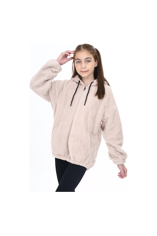 Toontoy Kız Çocuk Peluş Hırka Bej