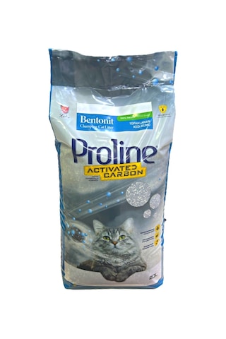 Proline Aktif Karbonlu Topaklaşan Bentonit Kedi Kumu 20 L