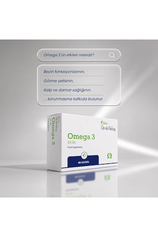 Dr. Ümit Aktaş Omega 3 33/22 Takviyesi 60 Kapsül