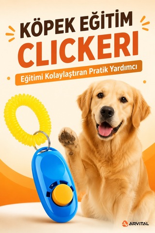 Köpek Eğitim Clicker Bilek Askılı Sesli Eğitim Aparatı