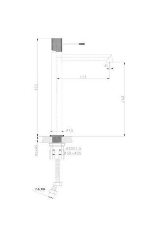 Fontana Yüksek Siyah Lavabo Bataryası