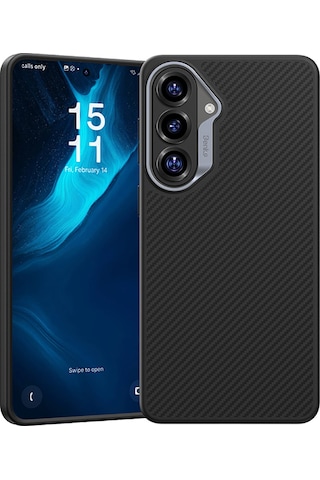 Galaxy Uyumlu S26 Uyumlu Kılıf Karbon Fiber M-safe Özellikli Benks Hybrid Armorpro 600d Kevlar Kapak Siyah Siyah
