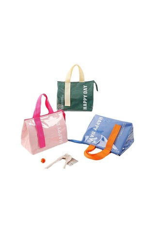 Yalıtımlı Çanta Kalınlaştırılmış Oxford Kumaş Yalıtımlı Çanta Tote Öğle Yemeği Kutusu Çantası - Pembe --