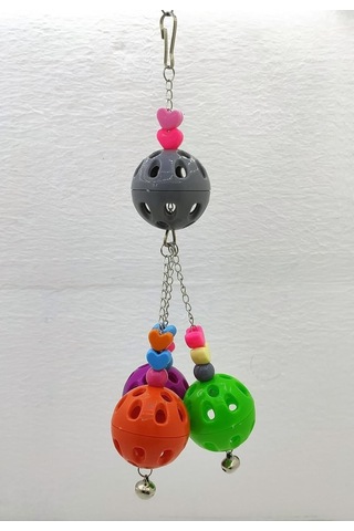 Ayrex Muhabbet Kuşu Için Özel Zilli Kuş Topu Oyuncak 25 Cm