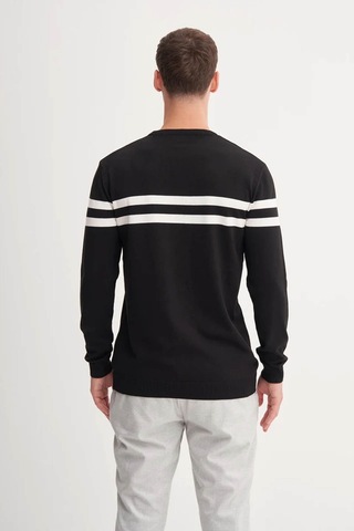 Cazador Slim Fit Viskon Kumaş Basic Siyah Erkek Kazak 33025 Siyah