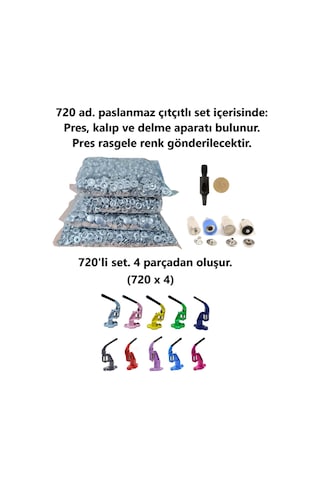 Çıtçıt makinesi, (Nikel) 720 adet 15mm Paslanmaz Alfa Çıtçıt, Kal