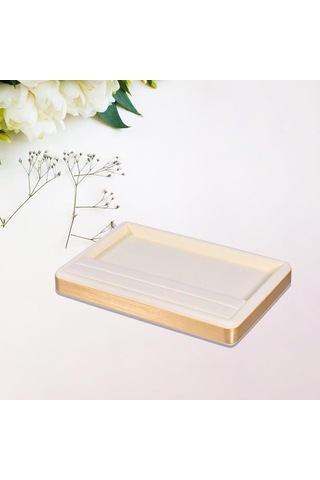 Homyl Takı Teşhir Organizatör Tutucu Küpe Yüzük Saklama Bej Bej