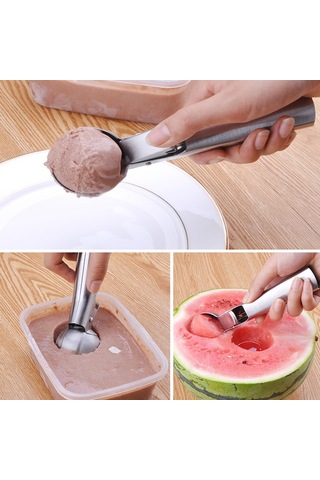 Konesam 5 Cm Çaplı 430 Paslanmaz Çelik Dondurma Topu Kuvveti - Ergonomik Kollu, Yaylı Tasarım, Yemek Grubu Diğer