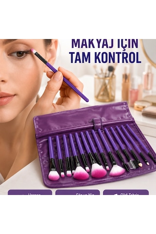 Fondöten, Allık Ve Far Uygulamalarına Uygun 12 Parça Makyaj Fırça Takımı Ergonomik Saplı 58337357