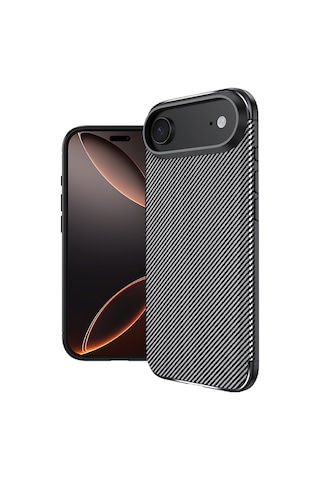 Apple Uyumlu iPhone 17 Air Kılıf Zore Negro Silikon Kapak Siyah