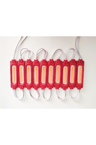 Replax Parmak Cob Led Kırmızı 12 Volt Su Geçirmez 10,lu 3m Bantlı