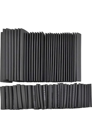 Isıyla Daralan Makaron Seti - 127 Adet - Siyah