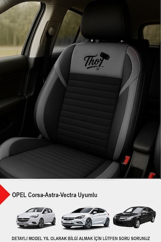 Naz Oto Thor Tay Tüyü Oto Koltuk Kılıfı Opel-corsa-astra-vecta Uyumlu Gri
