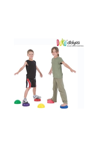 Tırtıklı Yarım Daire Denge Topu 6'lı Set Dikenli Duyu Adım Taşı