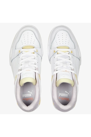Puma Slipstream Women White Yellow Leather Sneaker Beyaz Sarı Kadın Hakiki Deri Günlük Spor Ayakkabı Beyaz - Sarı