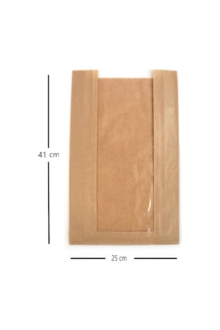 Anadolu Kağıtçılık Pencereli Şamua Kraft Kese Kağıdı 10 Kg 25 Cm X 41 Cm