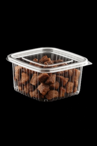 Plastik Kapaklı Sızdırmaz Saklama Kabı 500 Ml Düz Kapak 50 Li Set Tek Kullanımlık Gıda Kabı