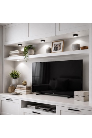 Sekatech 3w Led Sıva Üstü Mini Spot 220v 4000k Doğal Beyaz 6 Cm Mobil Raf & Dolap Aydınlatma Siyah