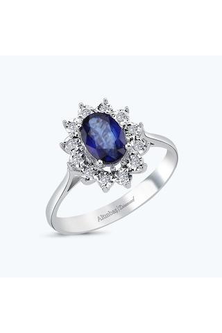 Altınbaş Pırlanta Safir Oval Yüzük Mze240s-14k