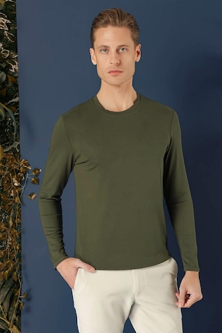 Efor Ts 870 Slim Fit Haki Spor T-shirt Haki