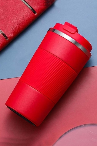 Tusah Çift Katmanlı Paslanmaz 304 Çelik Termos Bardak 500 Ml Termos Mug Kupa Araç Kahve Çay Termos Tek Ebat Kirmizi Çok Renkli