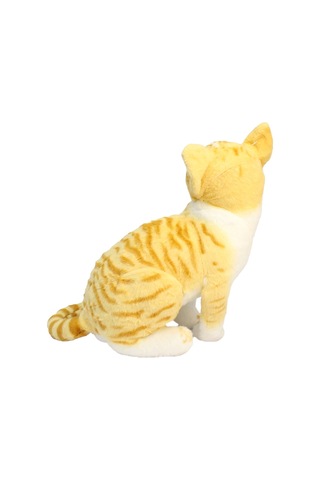 Miyavlayan Sesli Sarı Tekir Kedi Peluş Oyuncak 25 cm