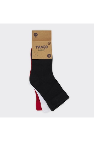 Panço Unisex Çocuk Çizgili Soket Çorap Set Renkli
