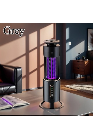 Boatshop1 Grey Şarj Edilebilir Çok Fonksiyonlu Sivrisinek Öldürücü Lamba 2si 1 Arada Gece Işığı Ev Ofis Ve Karavan İçin