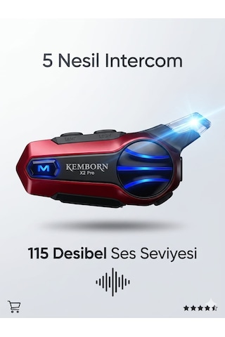 X2 Pro Motosiklet Kask Kulaklık 1adet 2 Binicili İntercom Bluetooth Seti 5. Nesil Müzik Paylaşım İnterkom