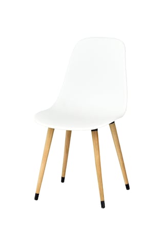 Vilinze Eames Naturel Ahşap Ayak Plastik Beyaz Sandalye