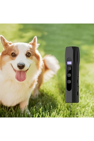 Willowhaven Portable Köpek Kovucu 3 Kanal Sesli Ultrasonik Caydırıcı El Feneri Siyah 1 Adet