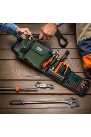 Aubyhe Çelik Kanvas Tamir Araç Kemerleri - Profesyonel Montaj Çalışmaları İçin Dayanıklı Çok Fonksiyonlu Takım - Asker Yeşili Dsf-101