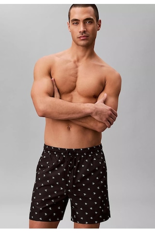 Calvin Klein Erkek Elastik Bel Bantlı Hızlı Kuruyan Kumaş Siyah Deniz Şortu Lv00n61027-pcs-13401 Siyah