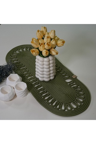 Zengin Design Home Zdh-805 Oval Runner Haki