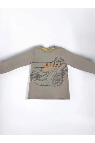 Zekids Erkek Çocuk Racing Sweatshirt-14666 Gri